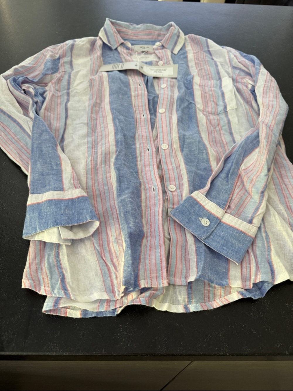 Rails brand new Women’s  Blue & Pink Striped Casual Linen Shirt